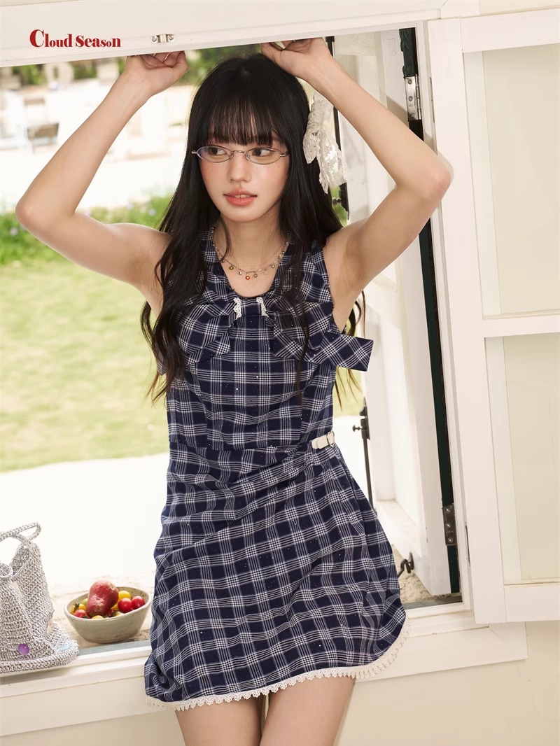 Teenage Heartthrob Plaid Waist-slimming Dress