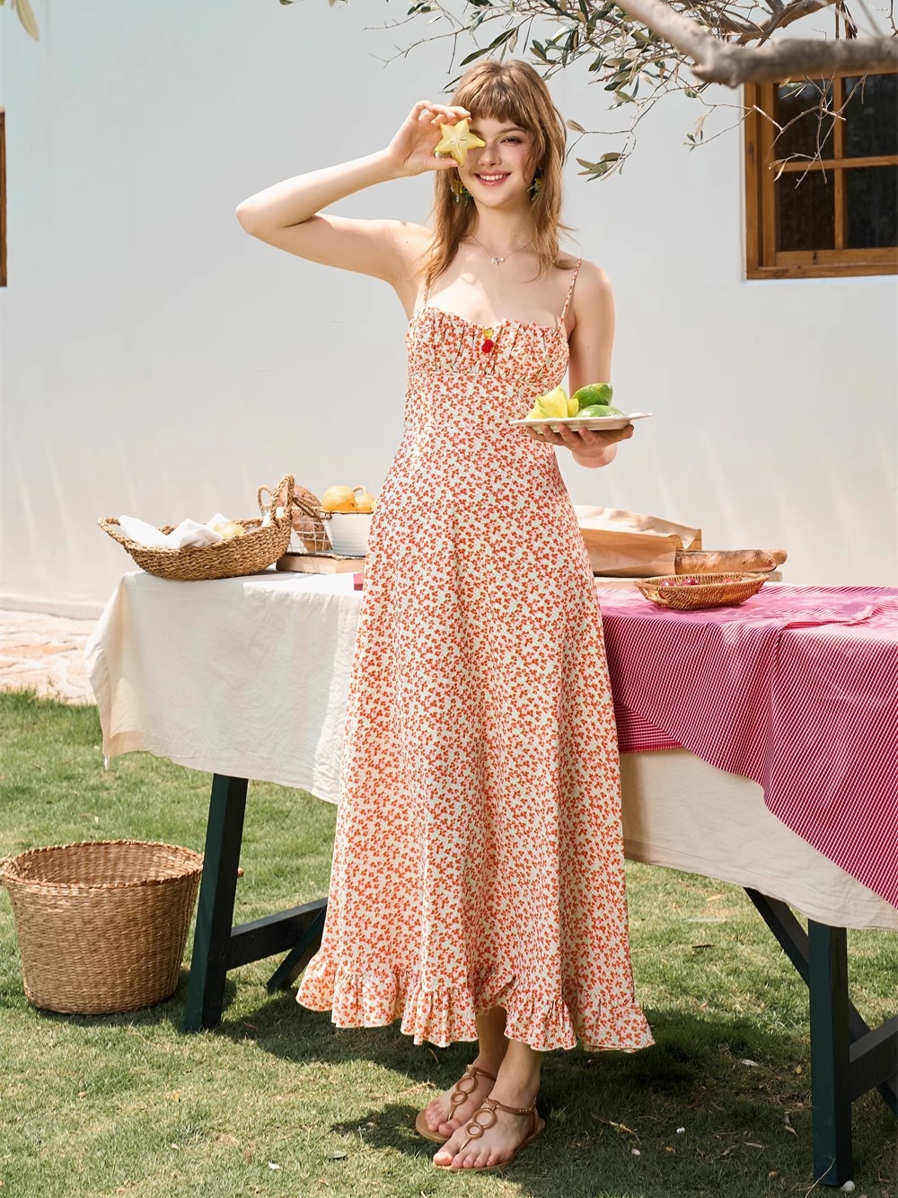 Designer Floral Halter Dress