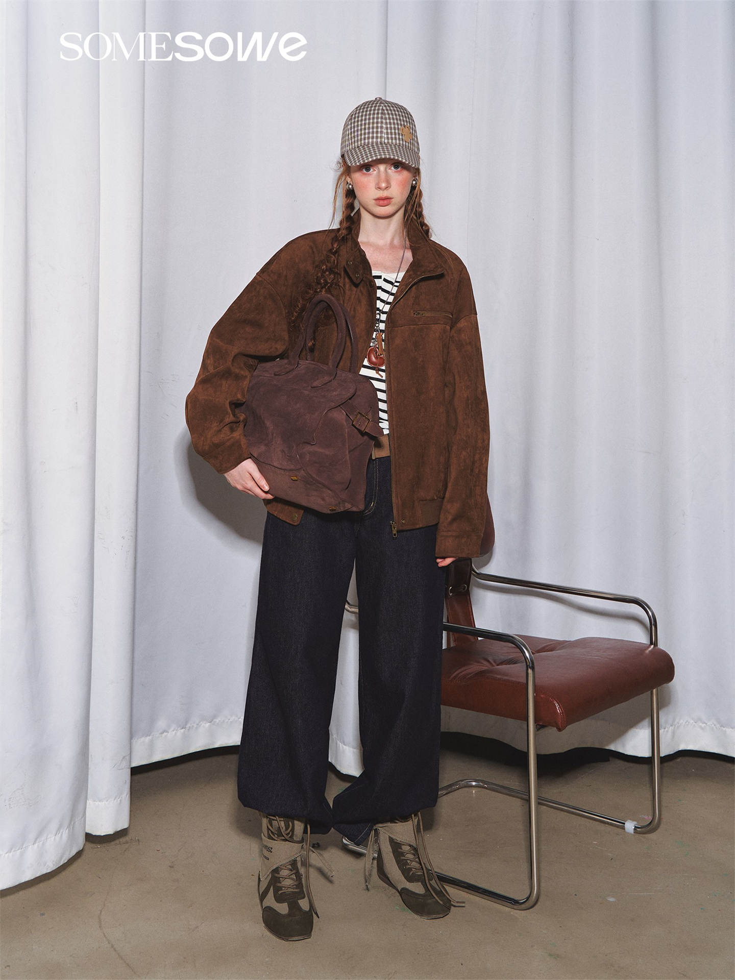 American-Style Suede Baseball Jacket - Image 6
